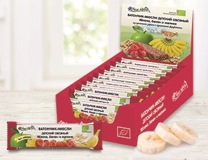A bright and tasty new product – OATY muesli bar APPLE, BANANA and RASPBERRY