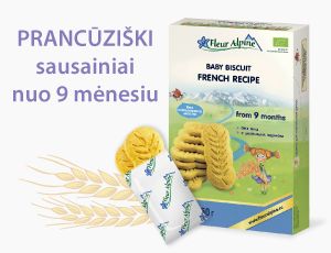 „Fleur Alpine“ ekologiški vaikiški sausainiai nuo 9 mėnesiu.